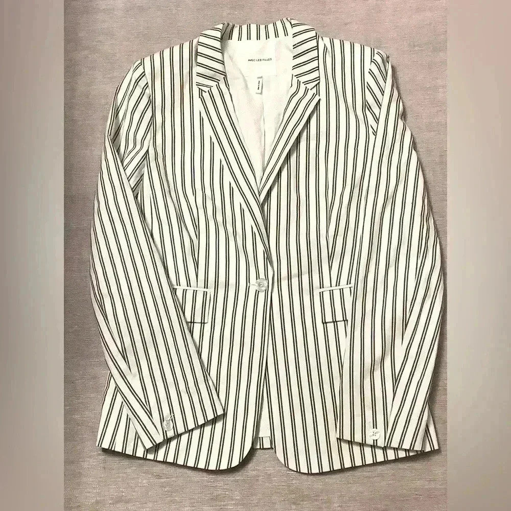 Avec Les Filles - Boyfriend Pinstripe Blazer NWOT